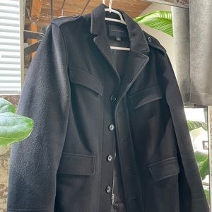 Black Banana Republic Military Style Coat - Small